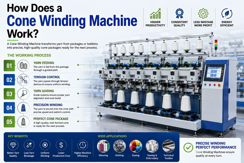 Cone Winding Machines Improve Textile Production